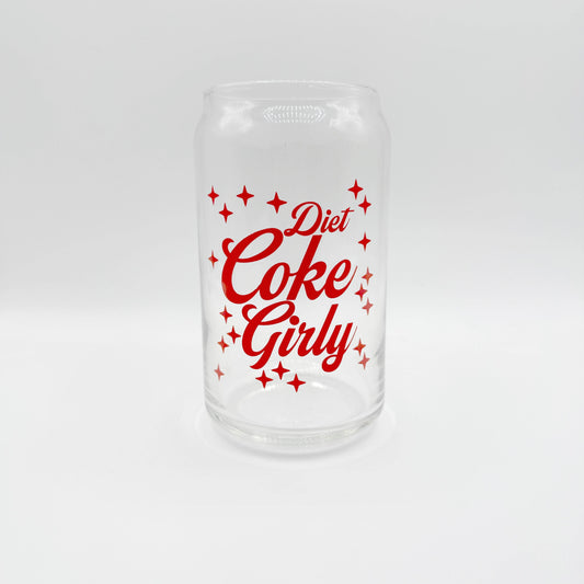 Diet Coke Girly Beer Can Glass: Glass Alone