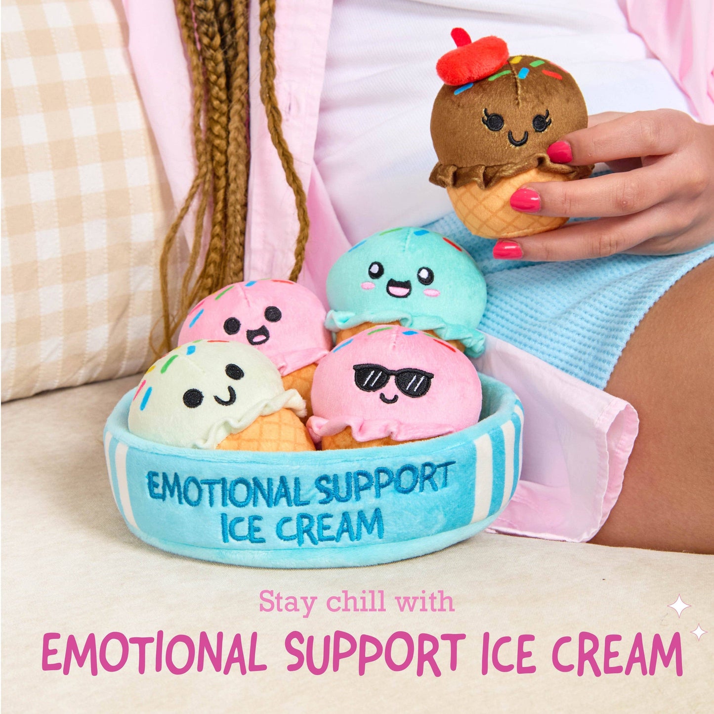 Emotional Support Ice Cream – Set of 5 Ice Cream Cones