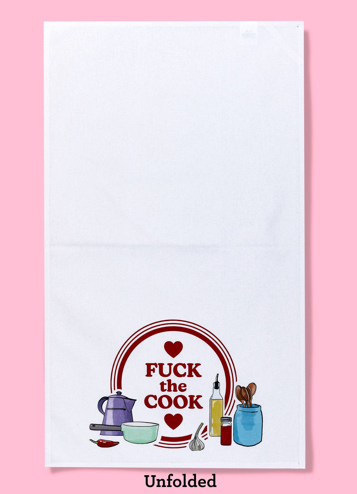Fuck the Cook Dishtowel Kitchen Towel 1970s retro