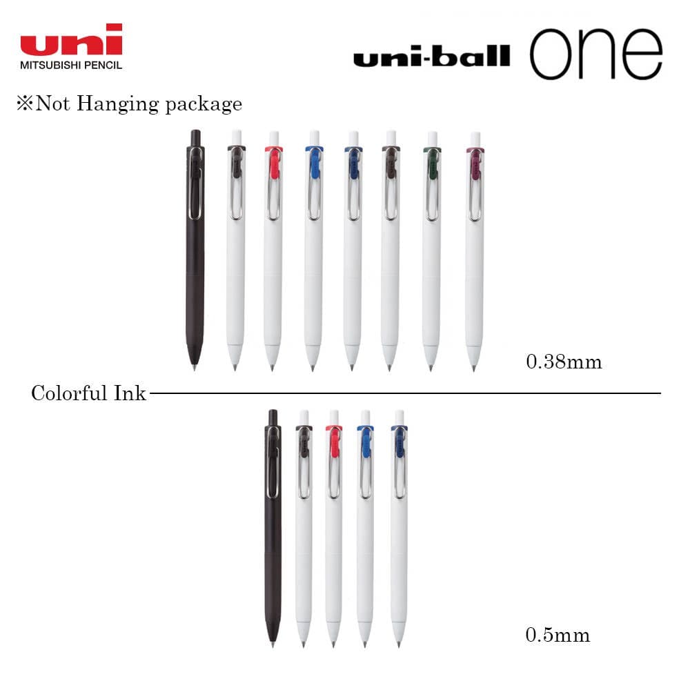 MITSUBISHI UNI BALL ONE BALLPOINT PEN ※NOT HANGING PACKAGE: Black × Black body / 0.5mm