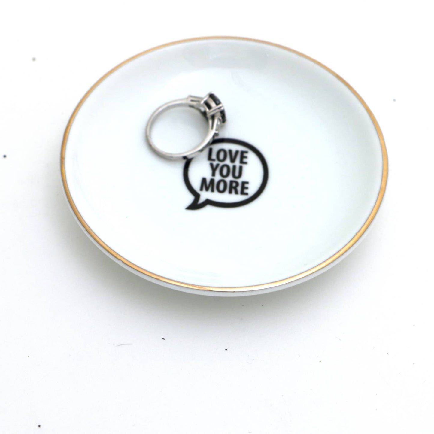 Love You More Ring Dish,with 22K Gold, ring holder, trinket