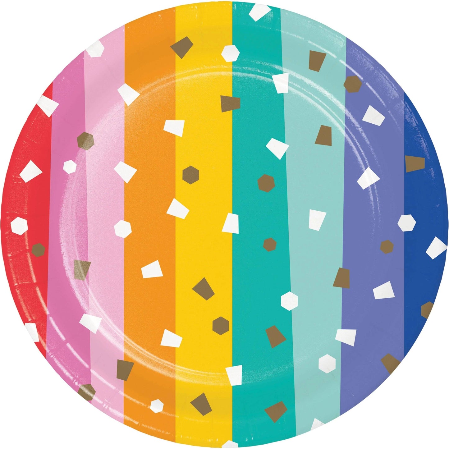 Birthday Confetti 6.75 Inch Paper Dessert Plate, 8/Pkg