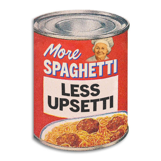 More Spaghetti, Less Upsetti - Funny Cute Vintage Card