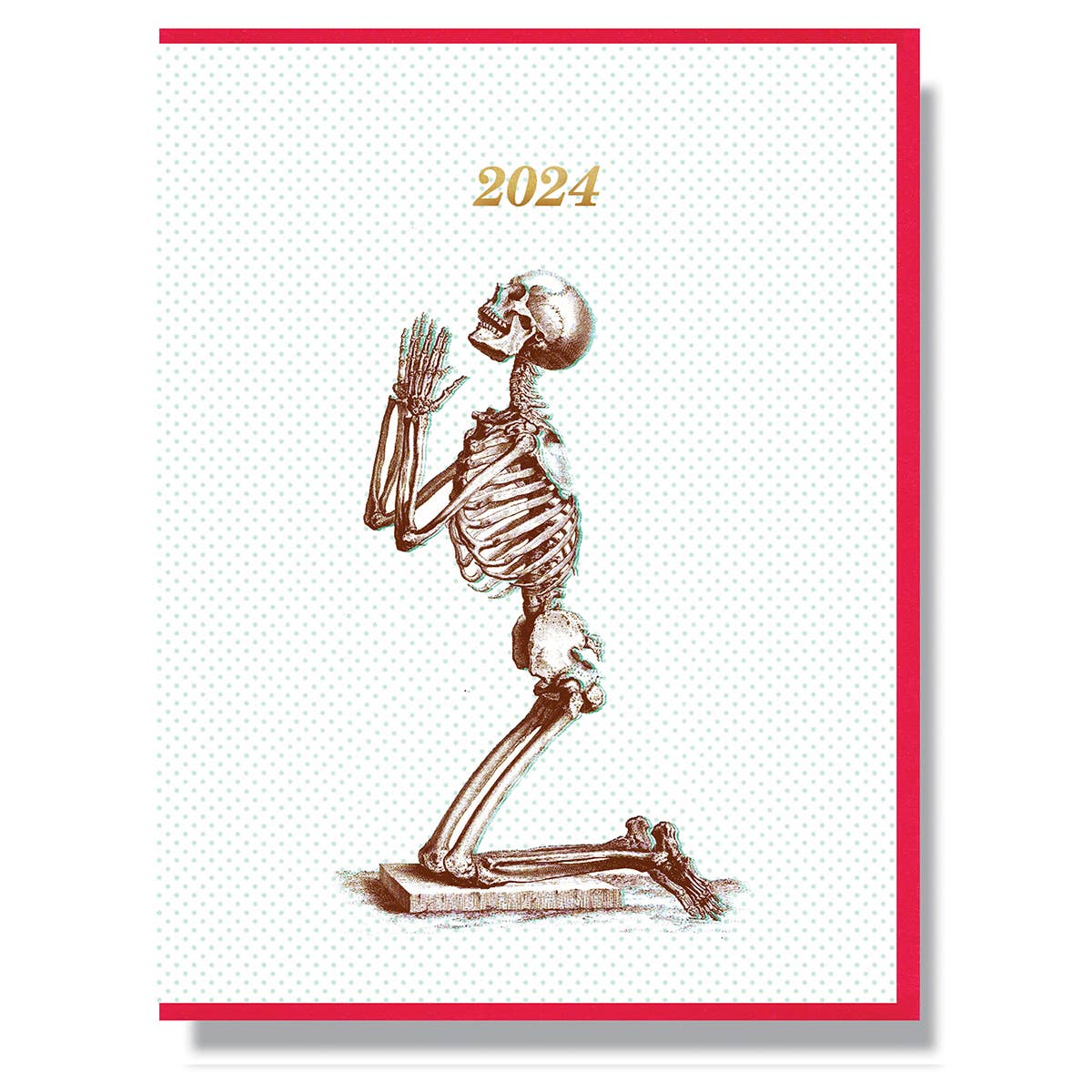 2024 Praying Skeleton Card