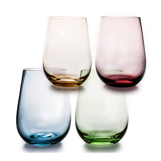 Colorful Stemless Wine Glasses set of 4