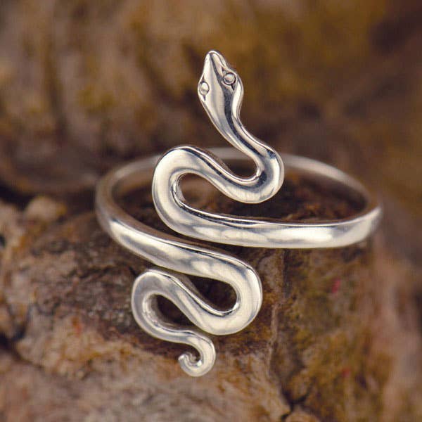 Adjustable - Sterling Silver Snake Ring