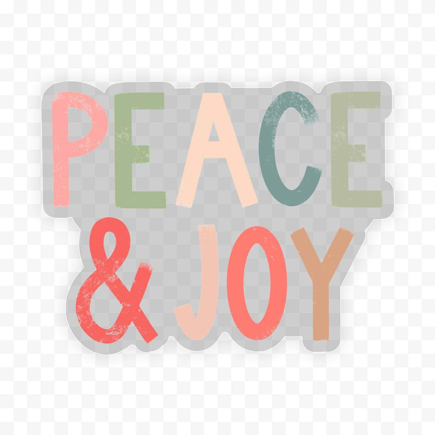 Peace & Joy Lettering - Clear Holiday Sticker