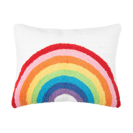 14" x 18" Rainbow Pride Hooked Pillow