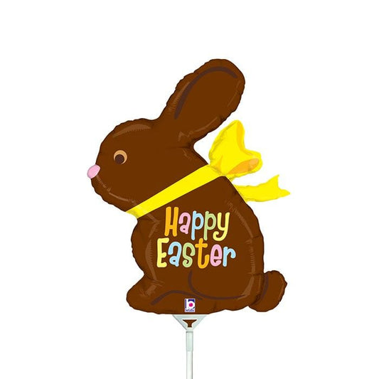 14" Chocolate Happy Easter Bunny Balloon