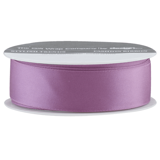 Amethyst purple satin ribbon on a spool