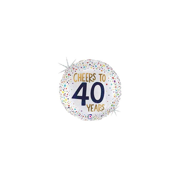 18" Cheers To 40 Years Balloon