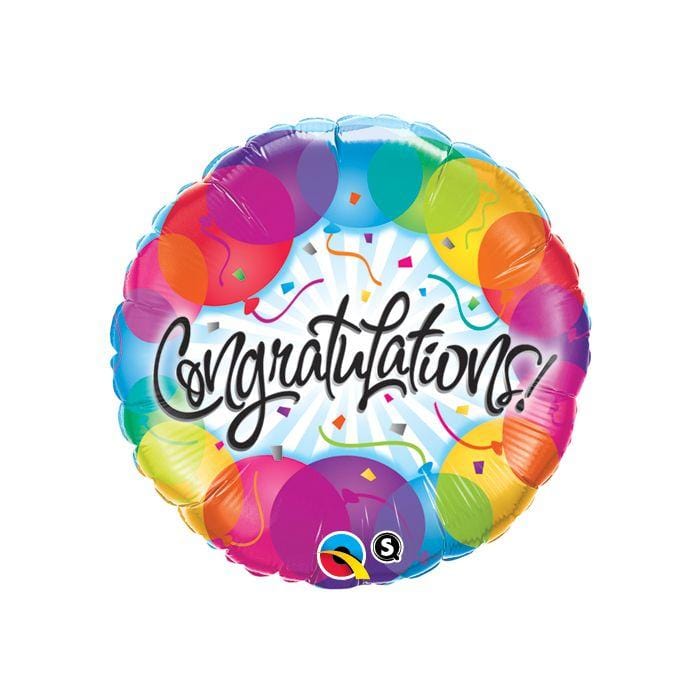 18" Congratulations Rainbow Balloons Balloon