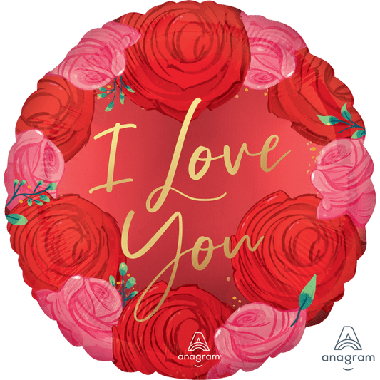 18" I Love You Satin Roses Balloon