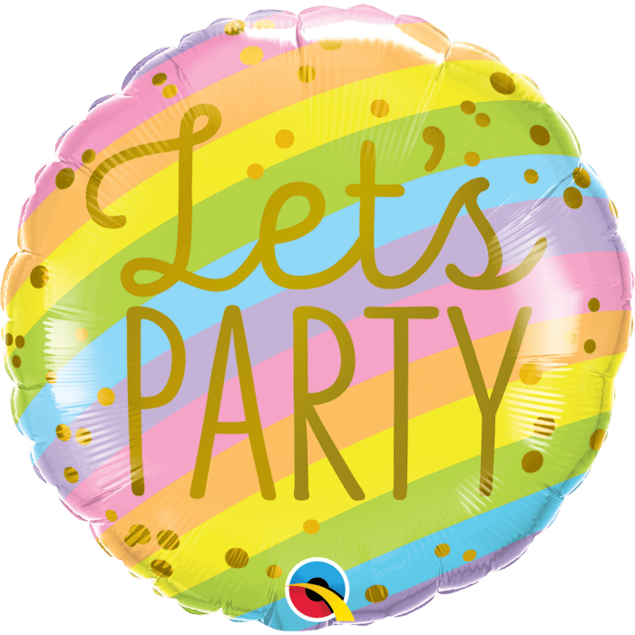 18" Let's Party Pastel Rainbow Balloon