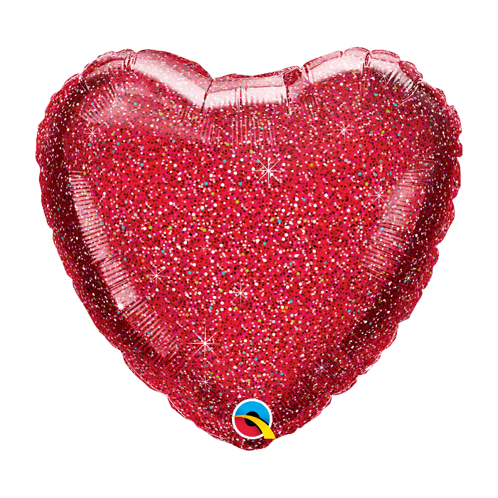 18" Red Glittergraphic Heart Balloon