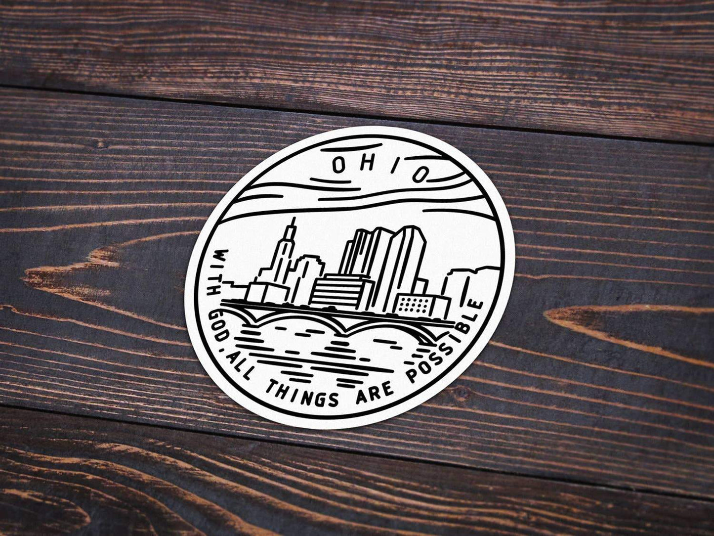 Ohio With God, All Things Skyline Sticker