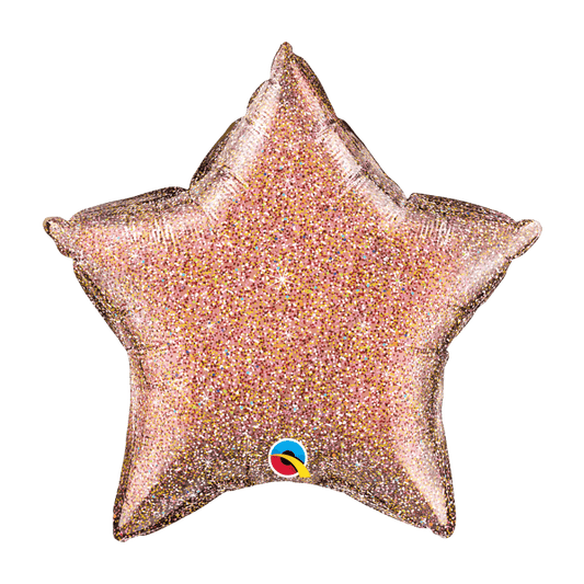 20" Rose Gold Glittergraphic Star Balloon