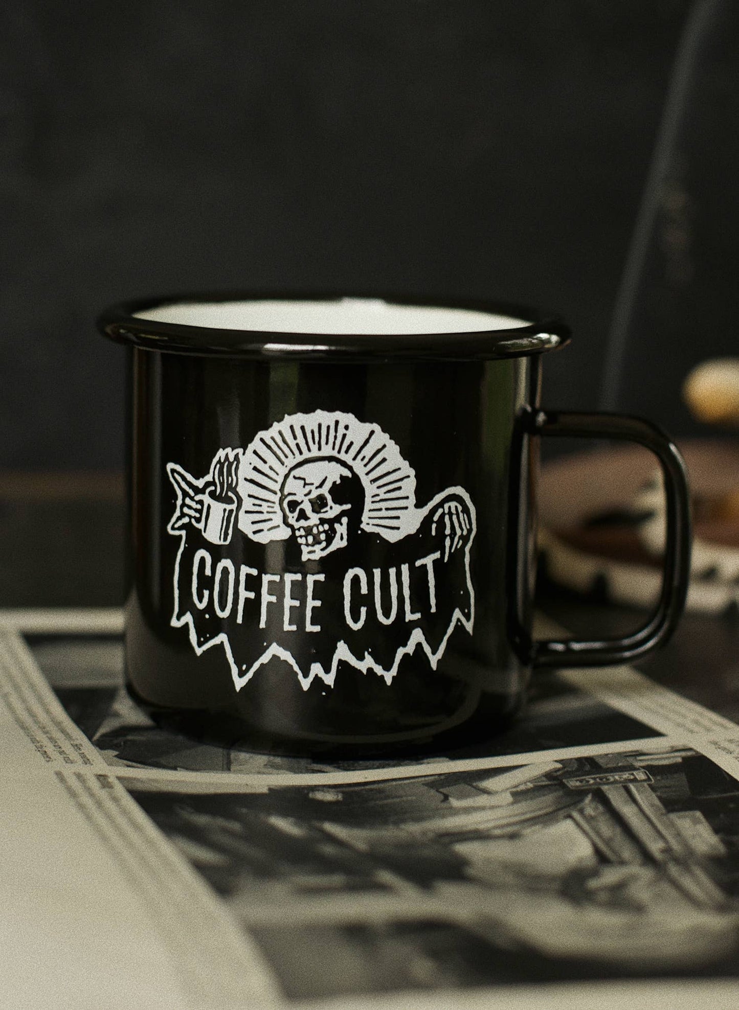 Coffee Cult Enamel Mug