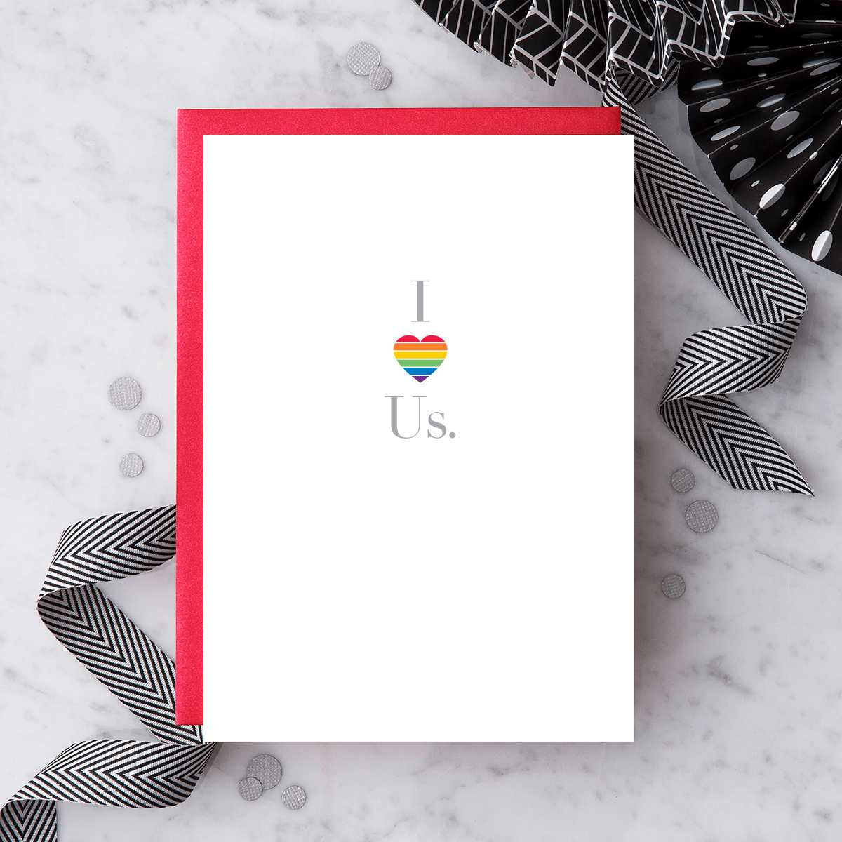 "I Love Us - Rainbow Heart" Greeting Card