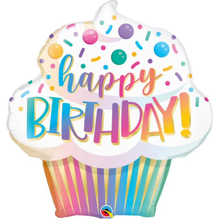 31" Ombre Birthday Cupcake Balloon
