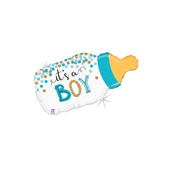 29" Baby Boy Confetti Bottle Balloon