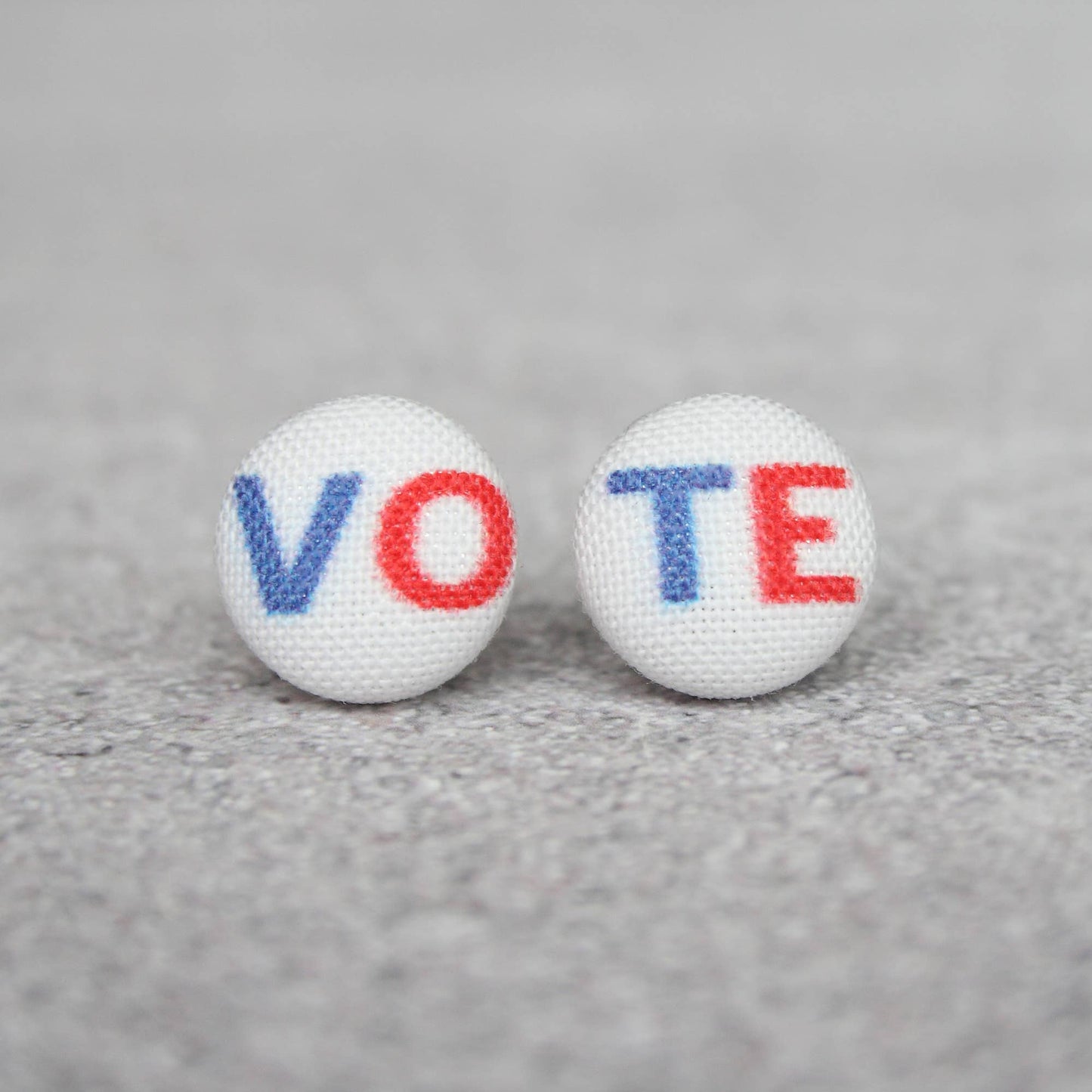 VOTE Fabric Button Earrings