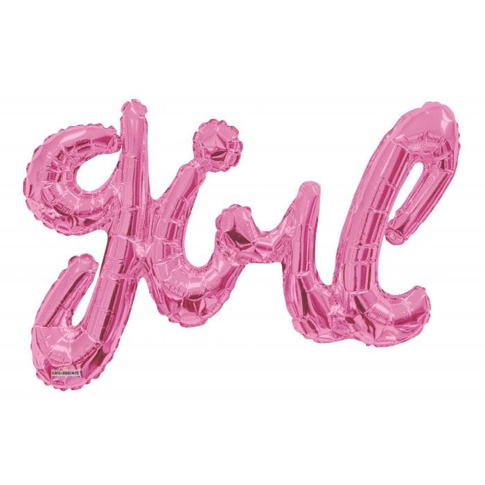 36" "girl" Script in Pink Balloon