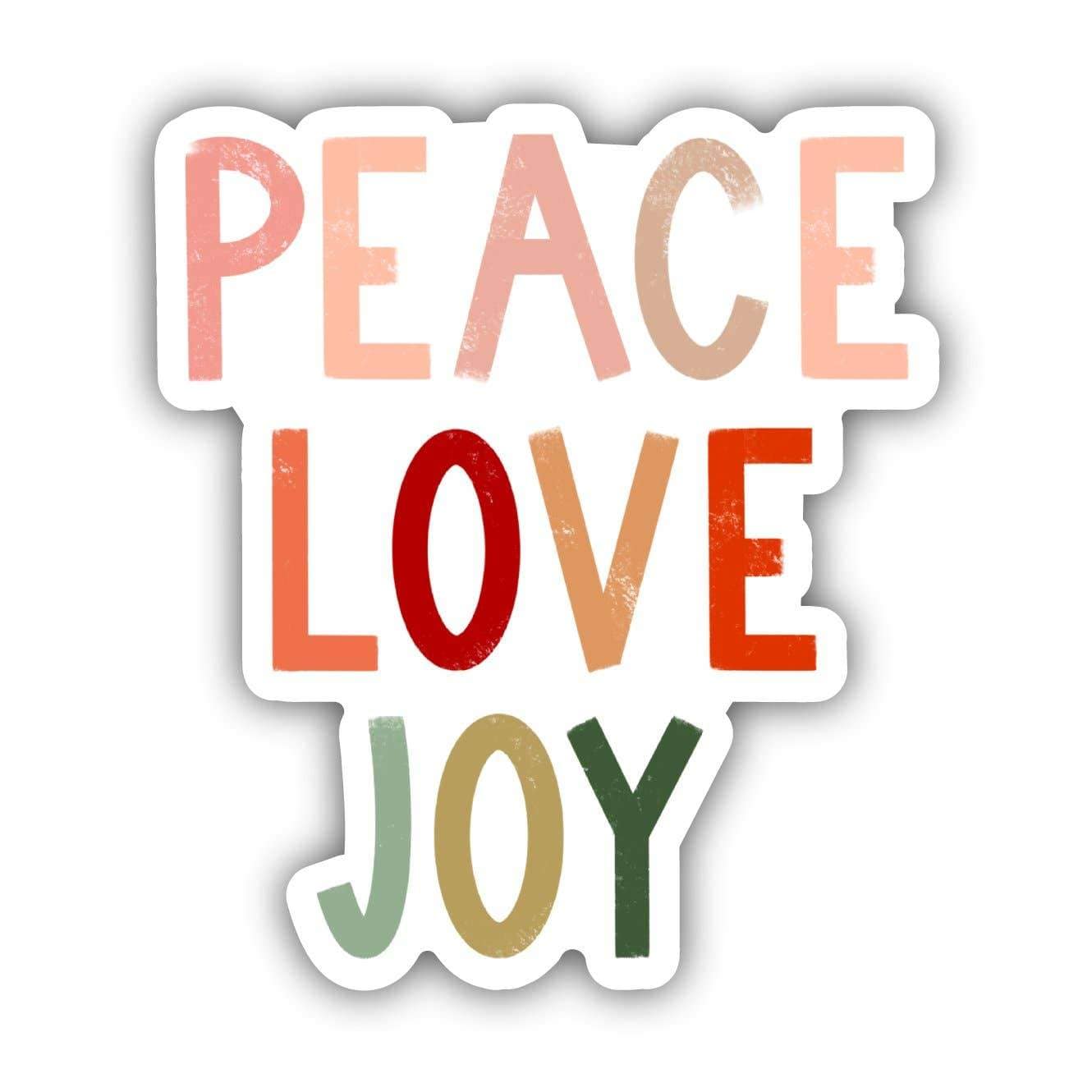 Peace Love Joy - Multicolor Lettering Sticker