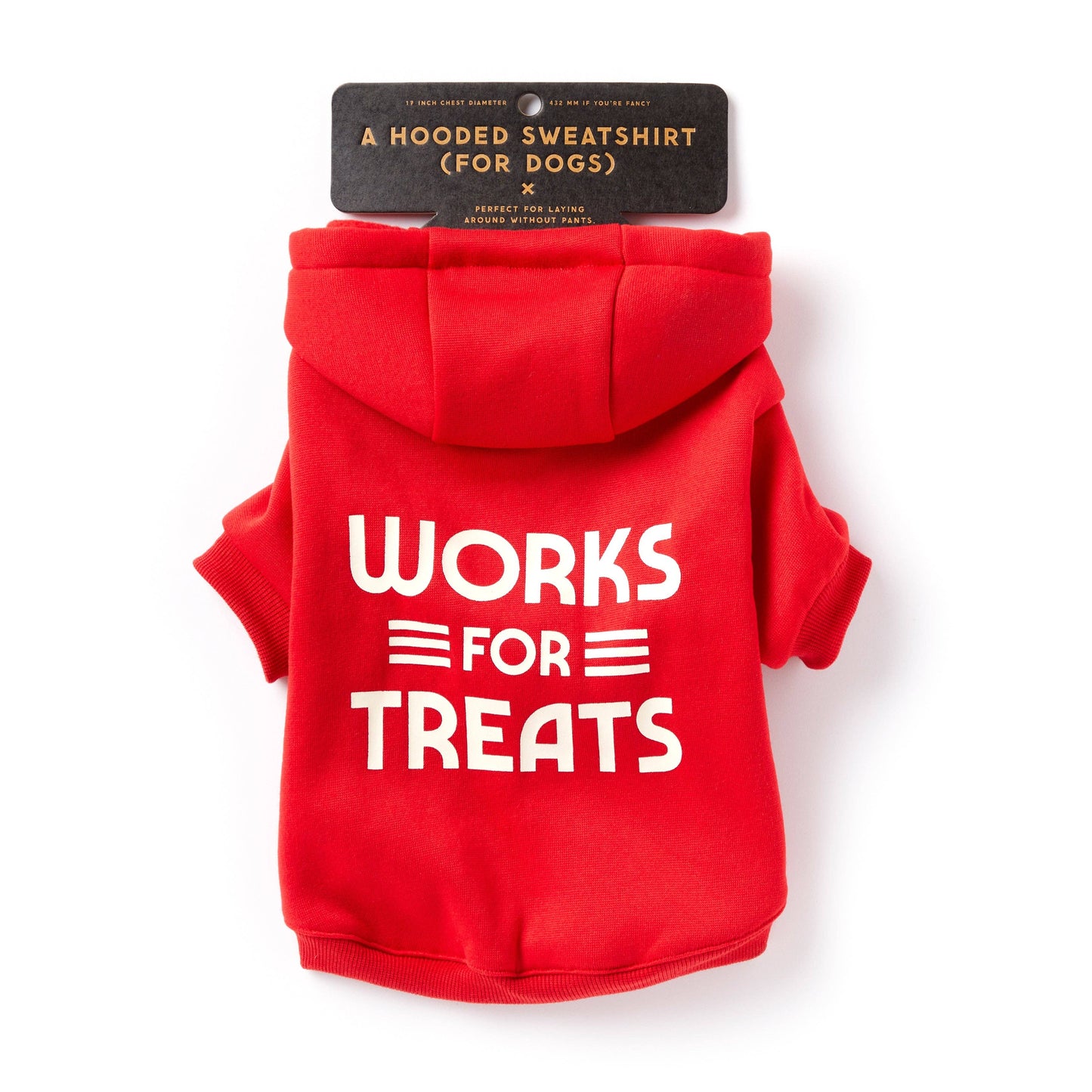Works For Treats Dog Hoodie: S
