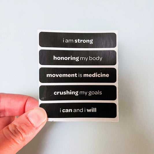 "honoring my body" tangibles sticker set