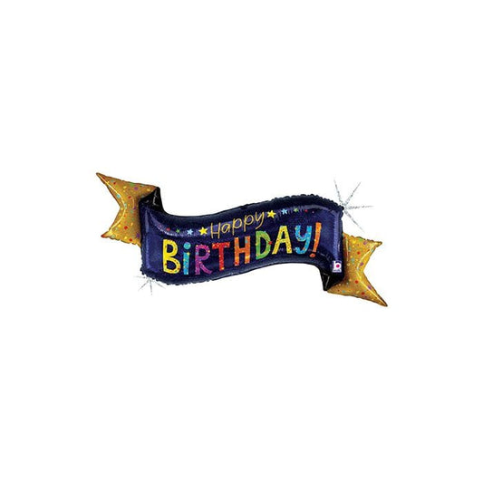 45" Glittering Navy Birthday Banner Balloon