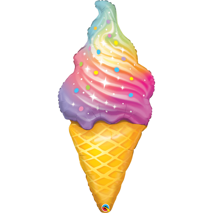 45" Rainbow Swirl Ice Cream Balloon