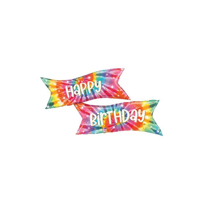 45" Tye-Dye Birthday Banner Balloon