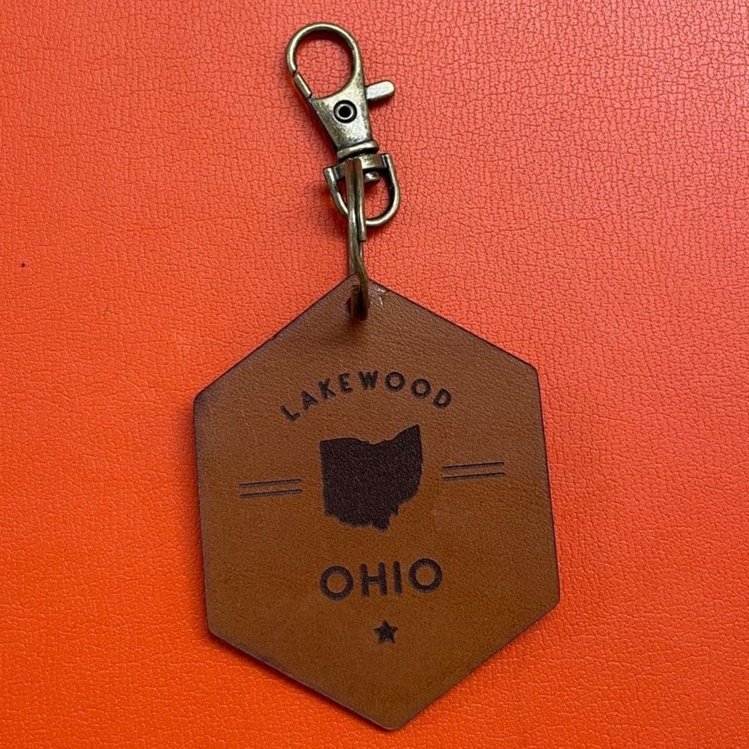 Lakewood, Ohio Leather Keychain