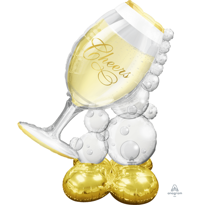 51" "Cheers" Bubbly Wine Glass Balloon