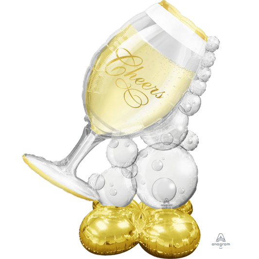 51" "Cheers" Bubbly Wine Glass Balloon