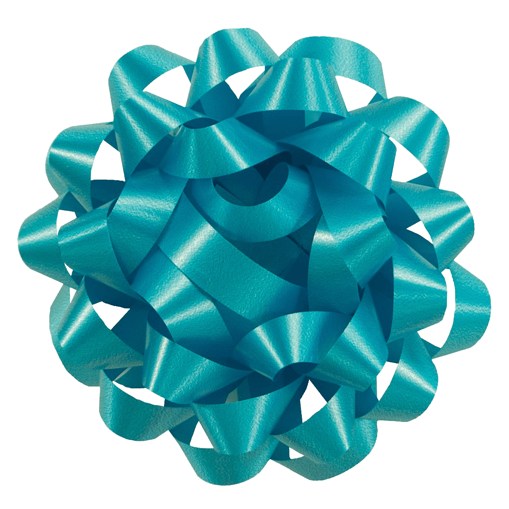 large aqua blue gift bow