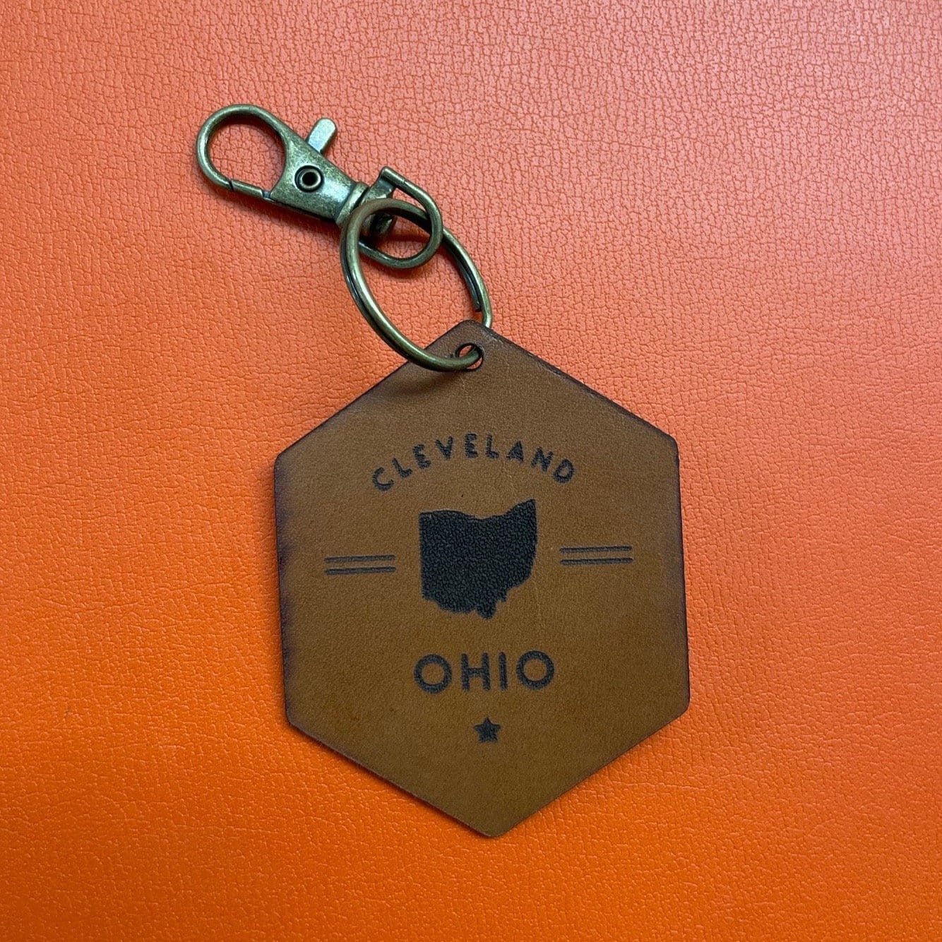 Cleveland, Ohio Leather Keychain
