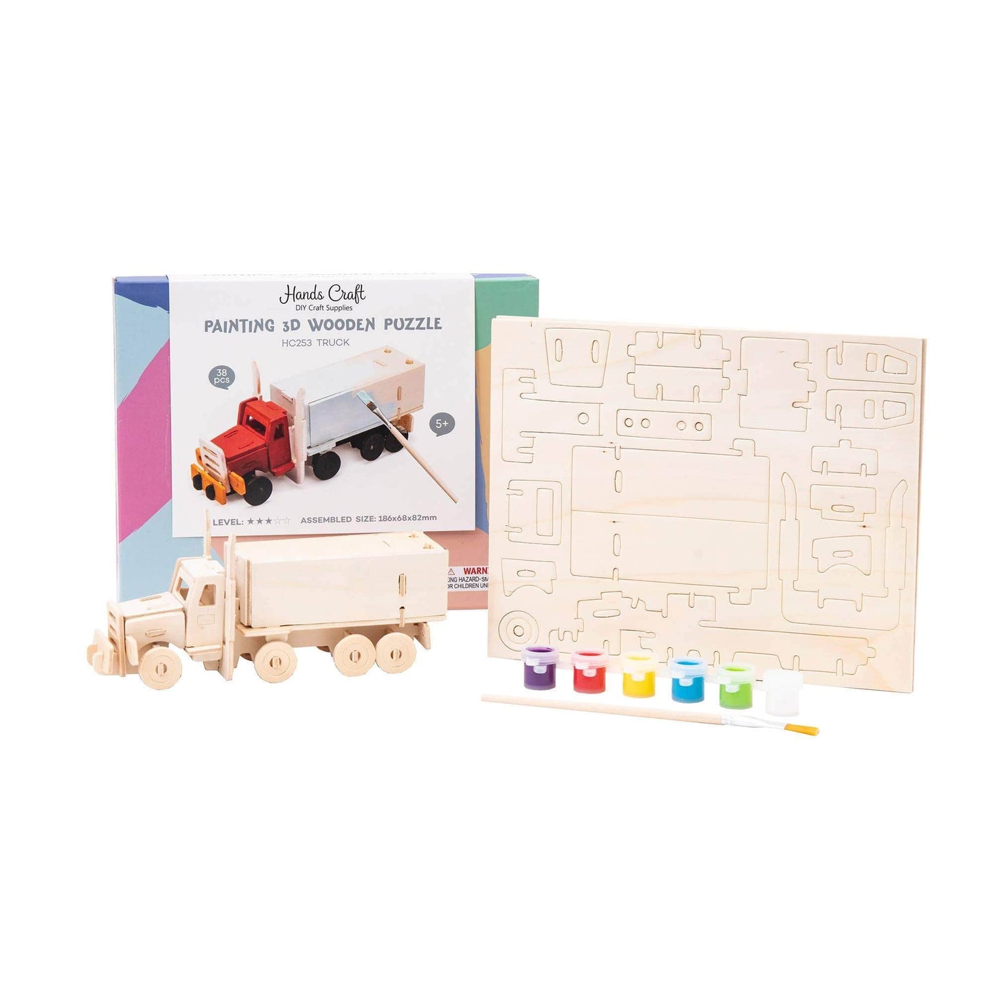 3D Wooden Puzzle Paint Kit: Truck