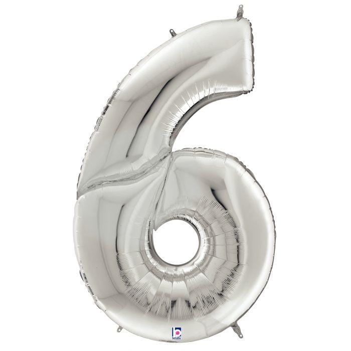 64" #6 Silver Gigaloon Balloon