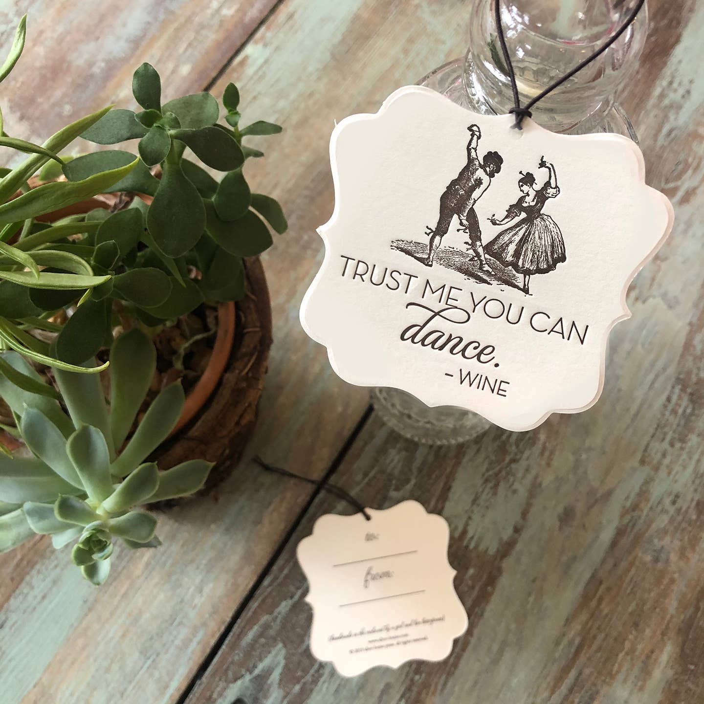 Trust Me You Can Dance, Wine Bottle Tag - Set of 4