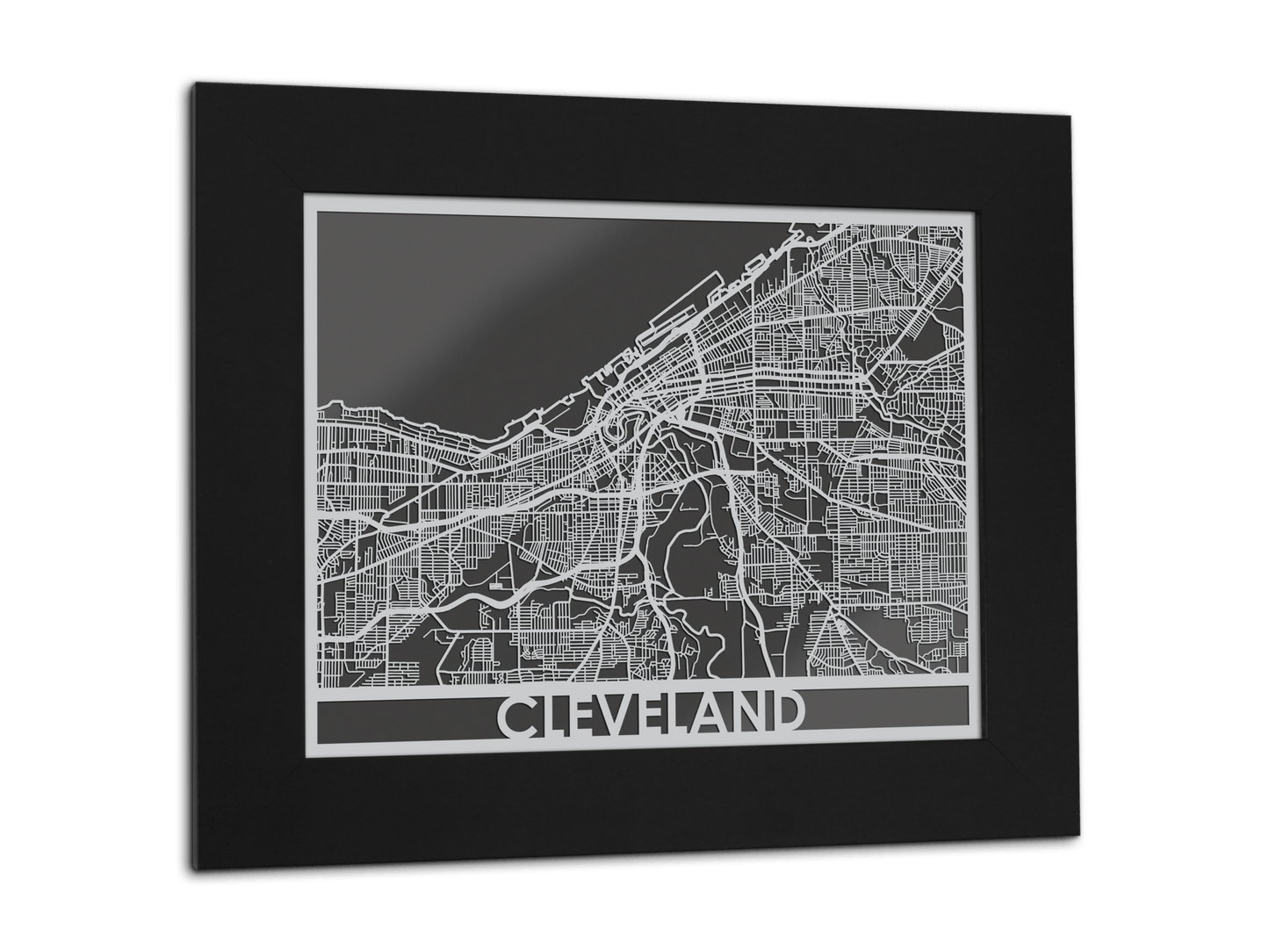 Large Cleveland - Stainless Steel Map