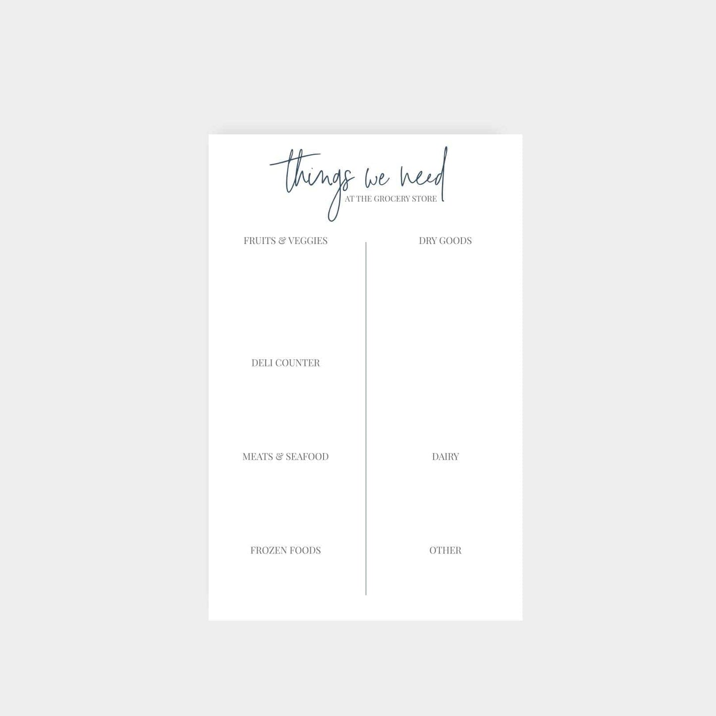 Things We Need Grocery Pad Notepad