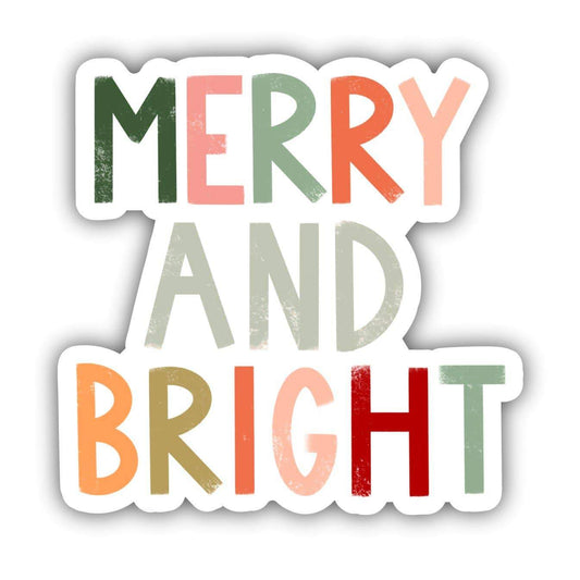Merry And Bright - Multicolor Lettering Sticker