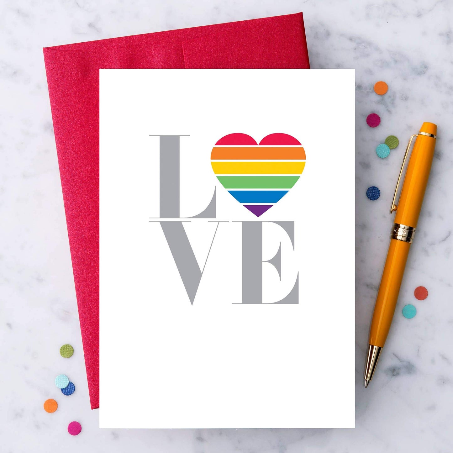 "Love - Rainbow Heart" Greeting Card