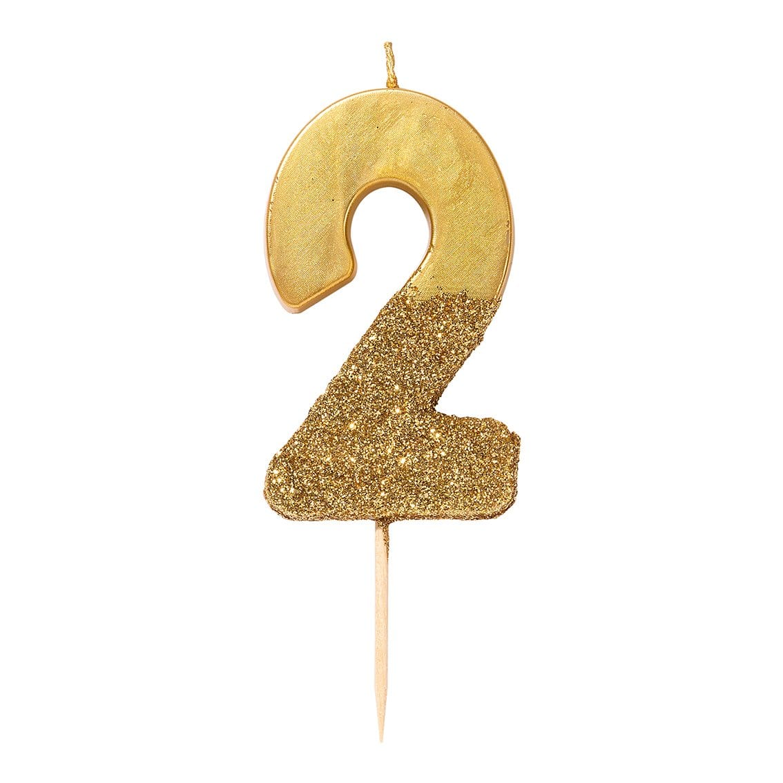 We Heart Birthdays Gold Glitter Number Candle 2