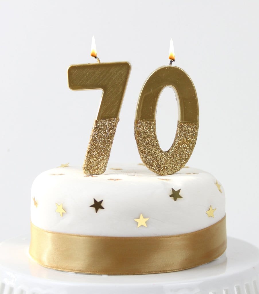 We Heart Birthdays Gold Glitter Number Candle 7