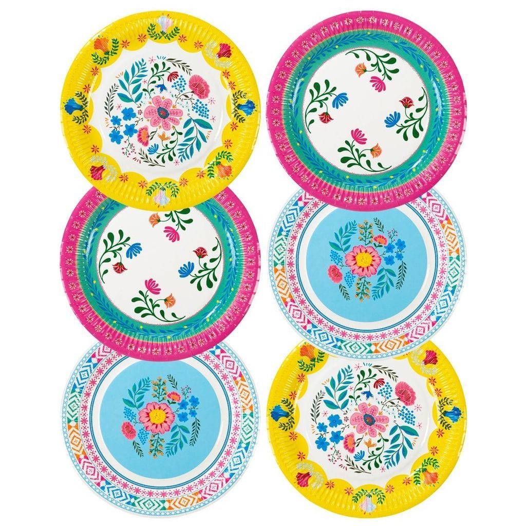 Boho Medium Floral Paper Plates