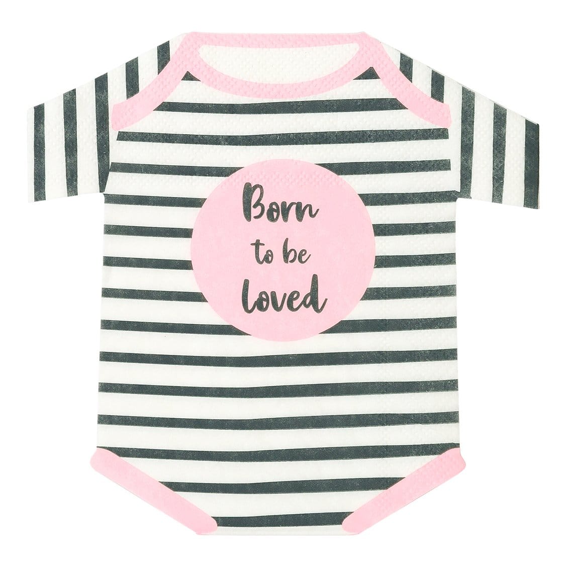 Born To Be Loved Pink Baby Grow Shaped Napkins