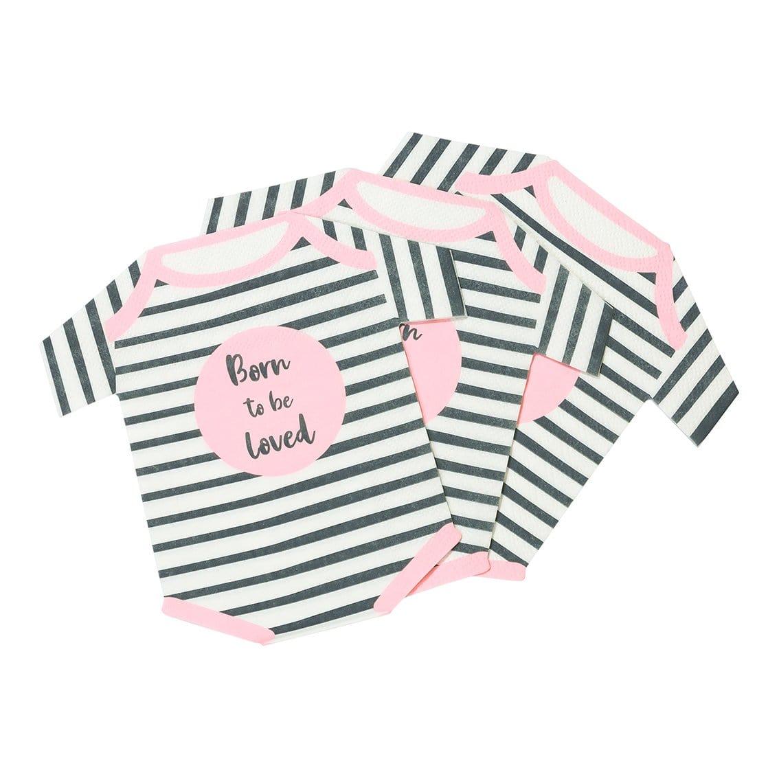 Born To Be Loved Pink Baby Grow Shaped Napkins